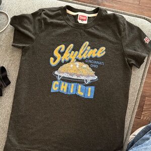 Kids HOMAGE Black Tee with Blue & Yellow Skyline Chili Graphic